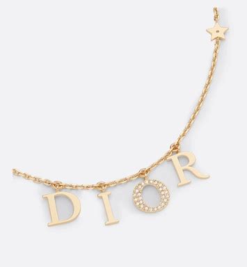 dior dio evolution necklace gold-finish metal and white crystals women|dior dio evolution necklace.